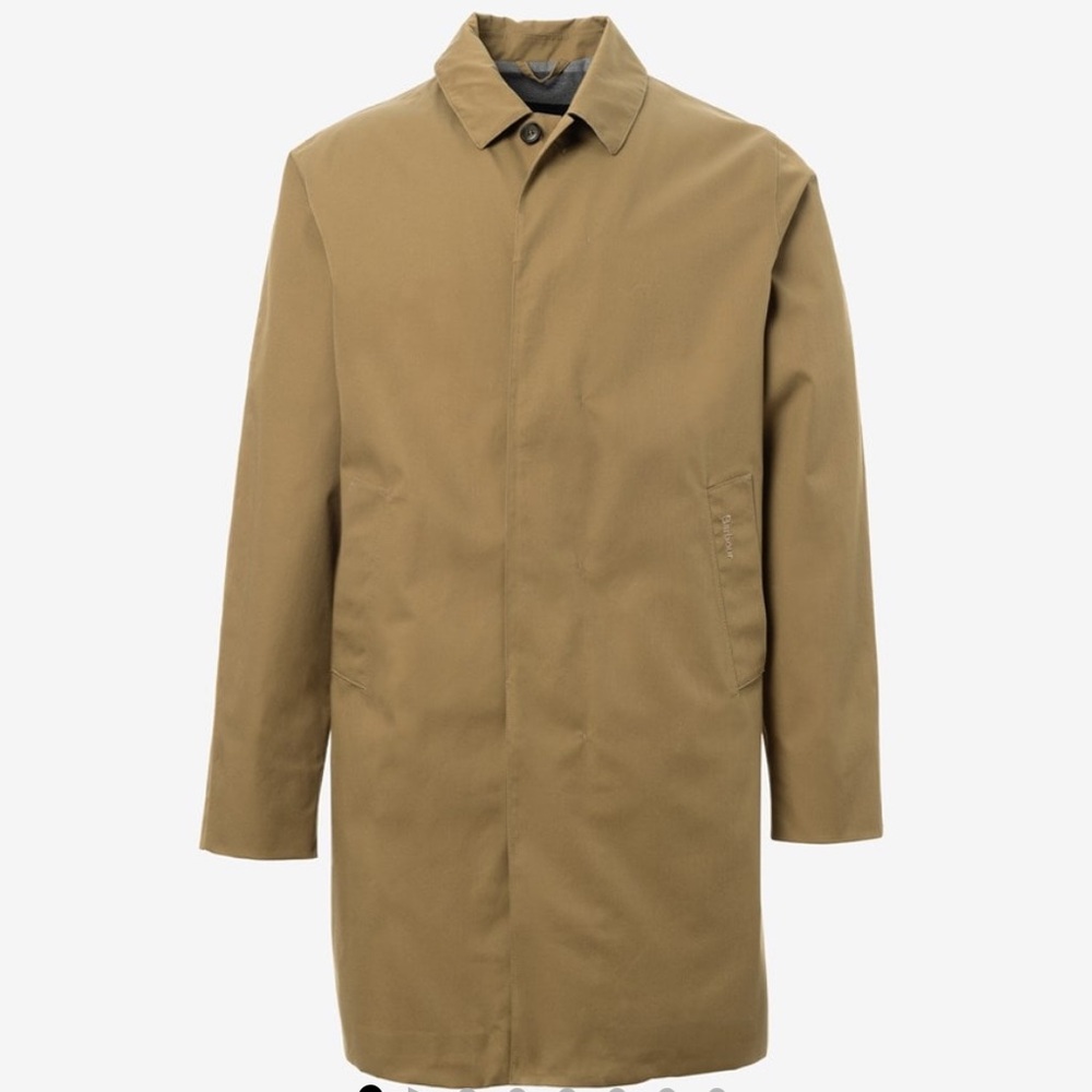 Barbour Tan Lorden Waterproof Mac Jacket size Large